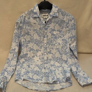 Light Blue Floral Men's Casual Shirt